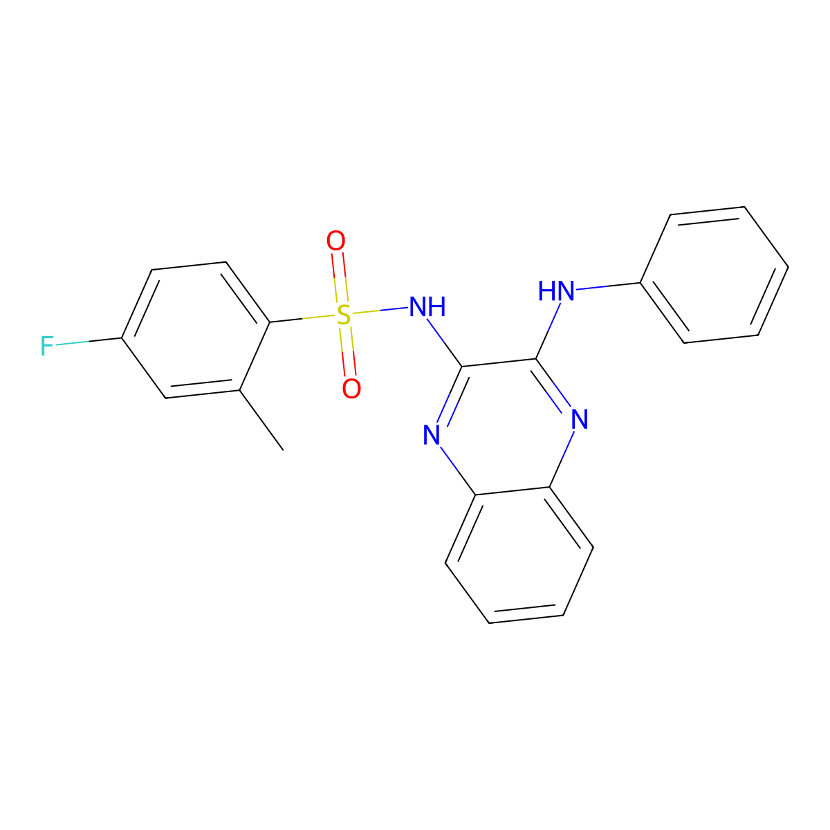 4-fluoro-2-methyl-N-[3-(phenylamino)quinoxalin-2-yl]benzene-1-sulfonamide molecular structure, CAS 554424-33-8