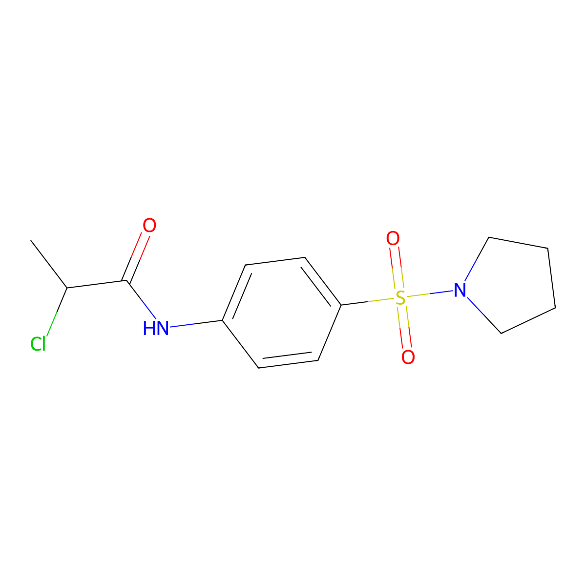 2-chloro-N-[4-(pyrrolidine-1-sulfonyl)phenyl]propanamide molecular structure, CAS 554424-71-4