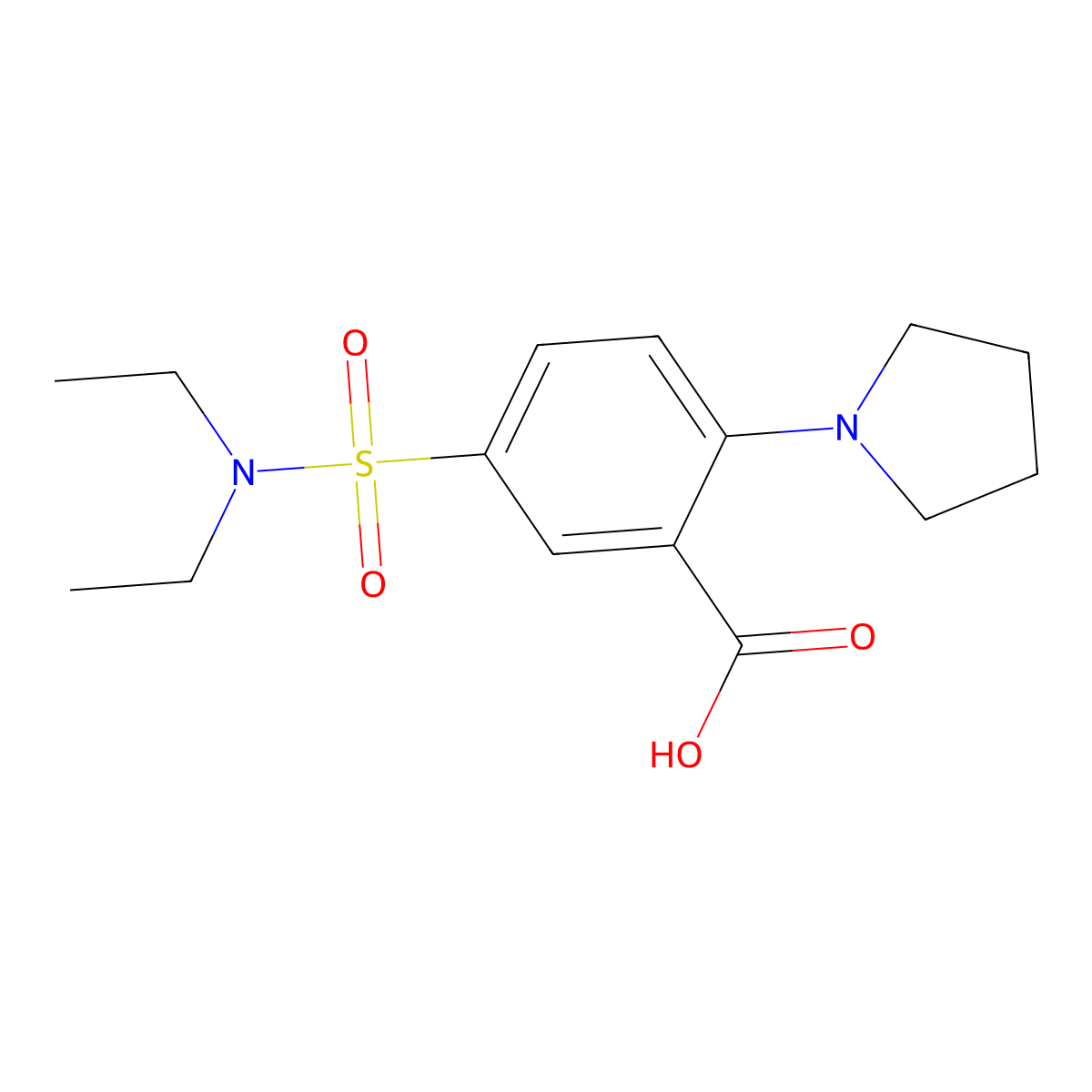 5-(Diethylsulfamoyl)-2-(pyrrolidin-1-yl)benzoic acid molecular structure, CAS 554425-46-6