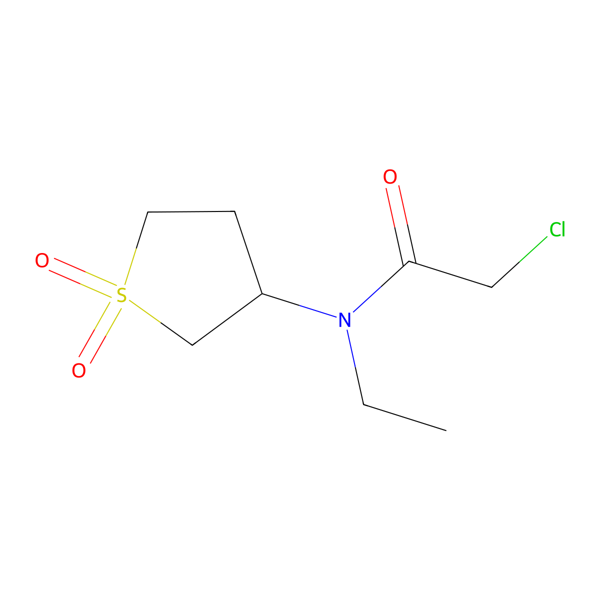 2-chloro-N-(1,1-dioxo-1lambda6-thiolan-3-yl)-N-ethylacetamide molecular structure, CAS 554425-47-7