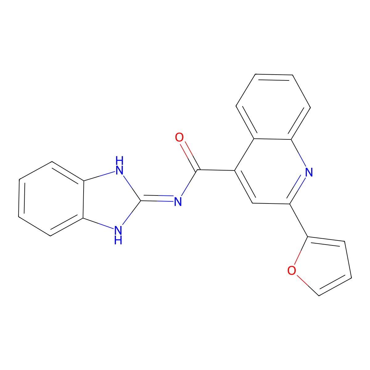 N-(1H-benzimidazol-2-yl)-2-(furan-2-yl)quinoline-4-carboxamide molecular structure, CAS 554426-34-5
