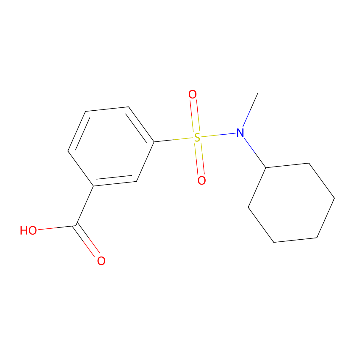 3-[Cyclohexyl(methyl)sulfamoyl]benzoic acid molecular structure, CAS 554426-45-8