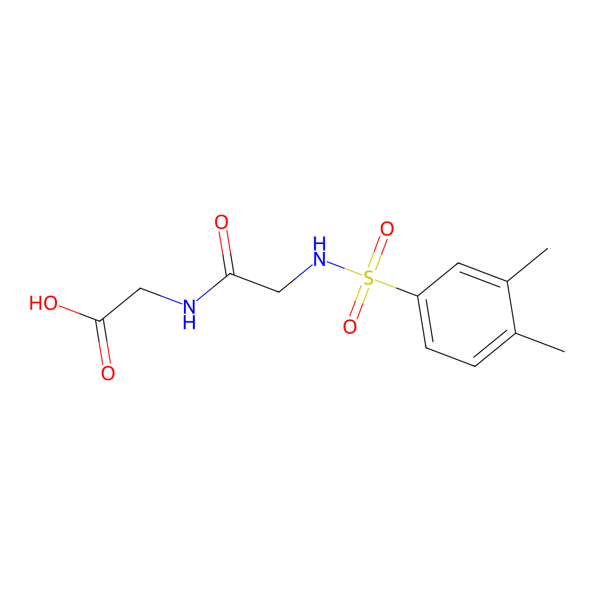 2-[2-(3,4-Dimethylbenzenesulfonamido)acetamido]acetic acid molecular structure, CAS 554426-66-3
