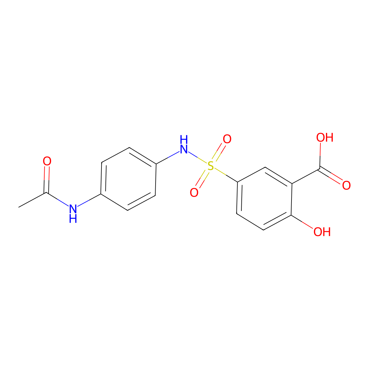 5-{[4-(Acetylamino)anilino]sulfonyl}-2-hydroxybenzoic acid molecular structure, CAS 554426-69-6