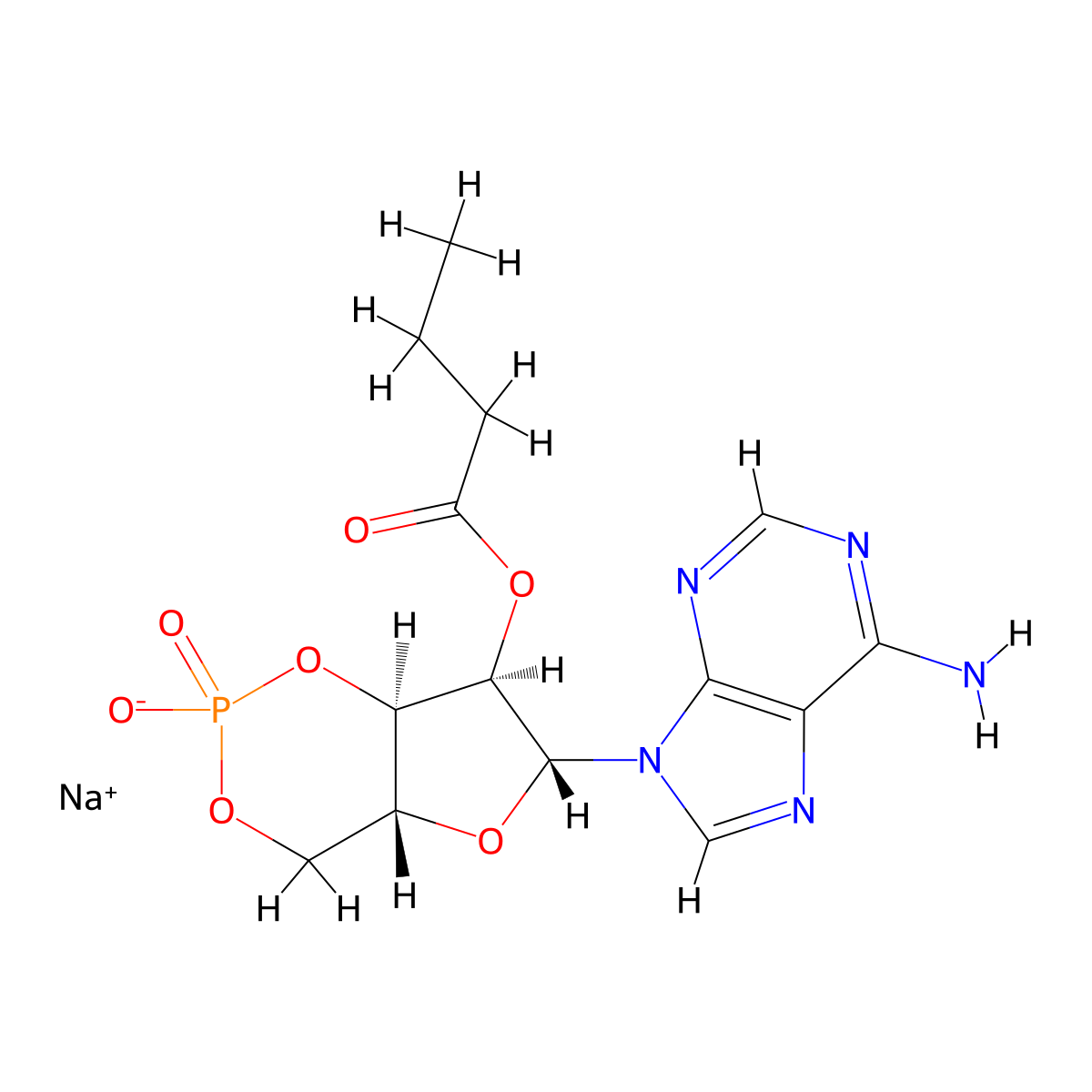 2'-O-MB-CAMP sodium salt molecular structure, CAS 55443-13-5