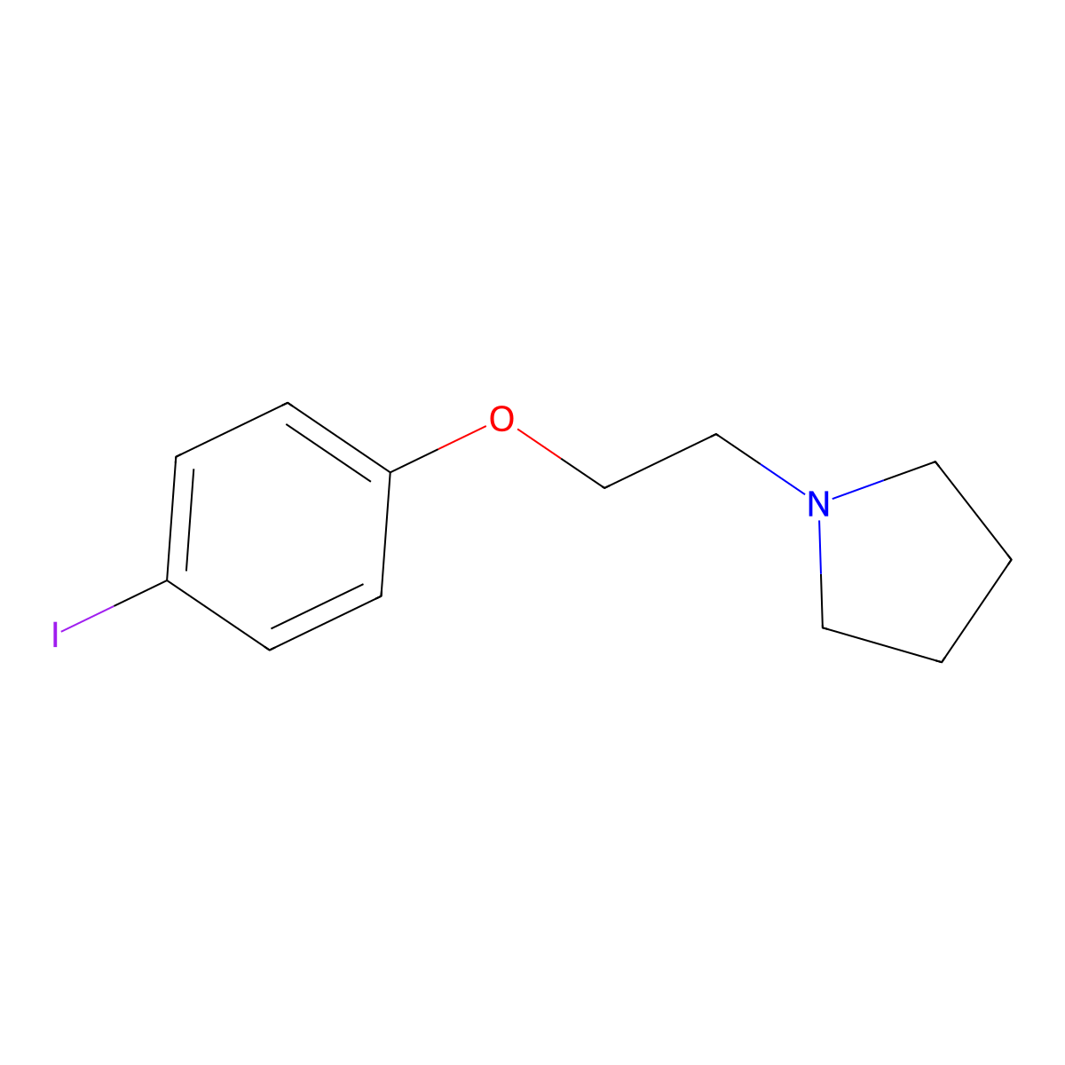 1-(2-(4-Iodophenoxy)ethyl)pyrrolidine molecular structure, CAS 554430-67-0