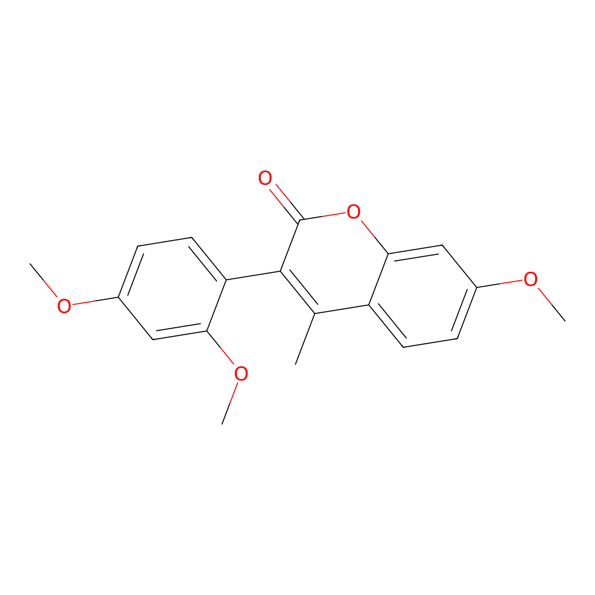 3-(2,4-dimethoxyphenyl)-7-methoxy-4-methyl-2H-chromen-2-one molecular structure, CAS 554430-78-3