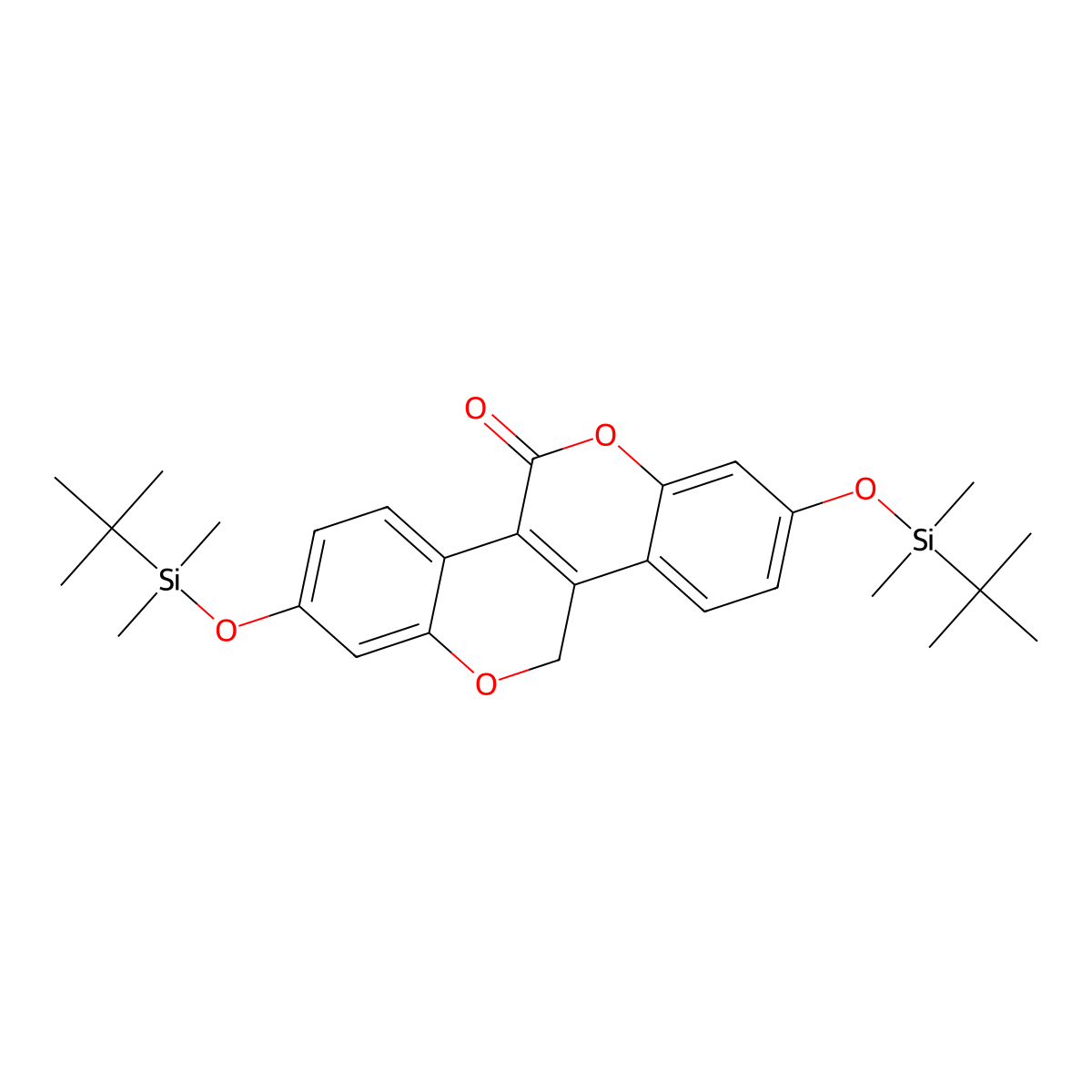 2,8-bis((tert-butyldimethylsilyl)oxy)chromeno[4,3-c]chromen-5(11H)-one molecular structure, CAS 554430-87-4