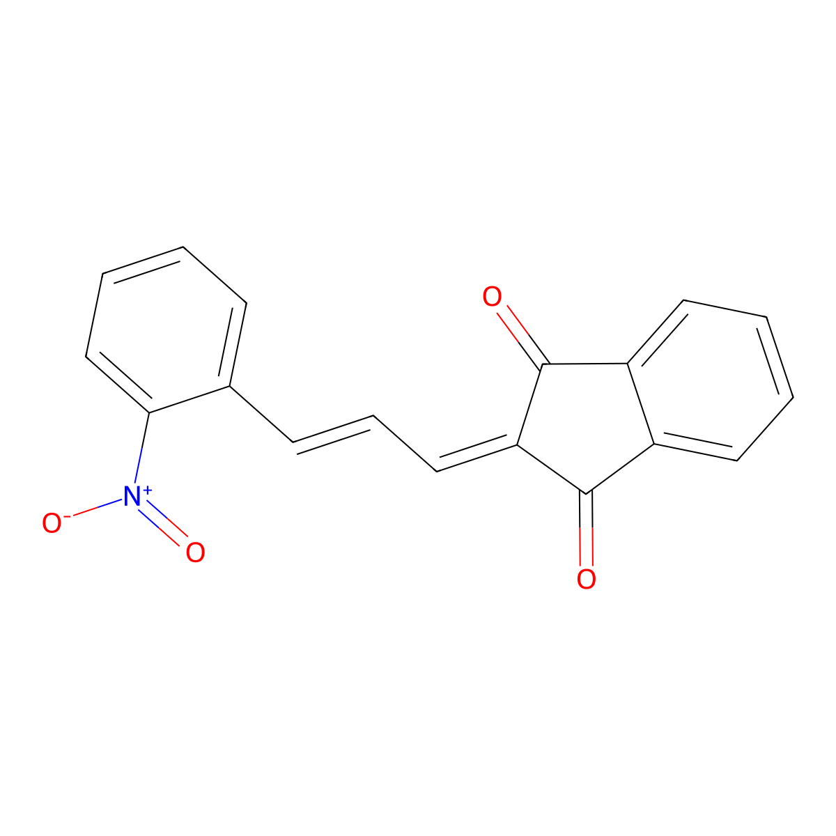2-[(E)-3-(2-nitrophenyl)prop-2-enylidene]indene-1,3-dione molecular structure, CAS 554436-81-6
