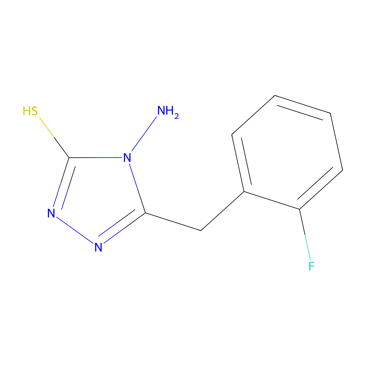4-amino-5-[(2-fluorophenyl)methyl]-4H-1,2,4-triazole-3-thiol molecular structure, CAS 554436-95-2
