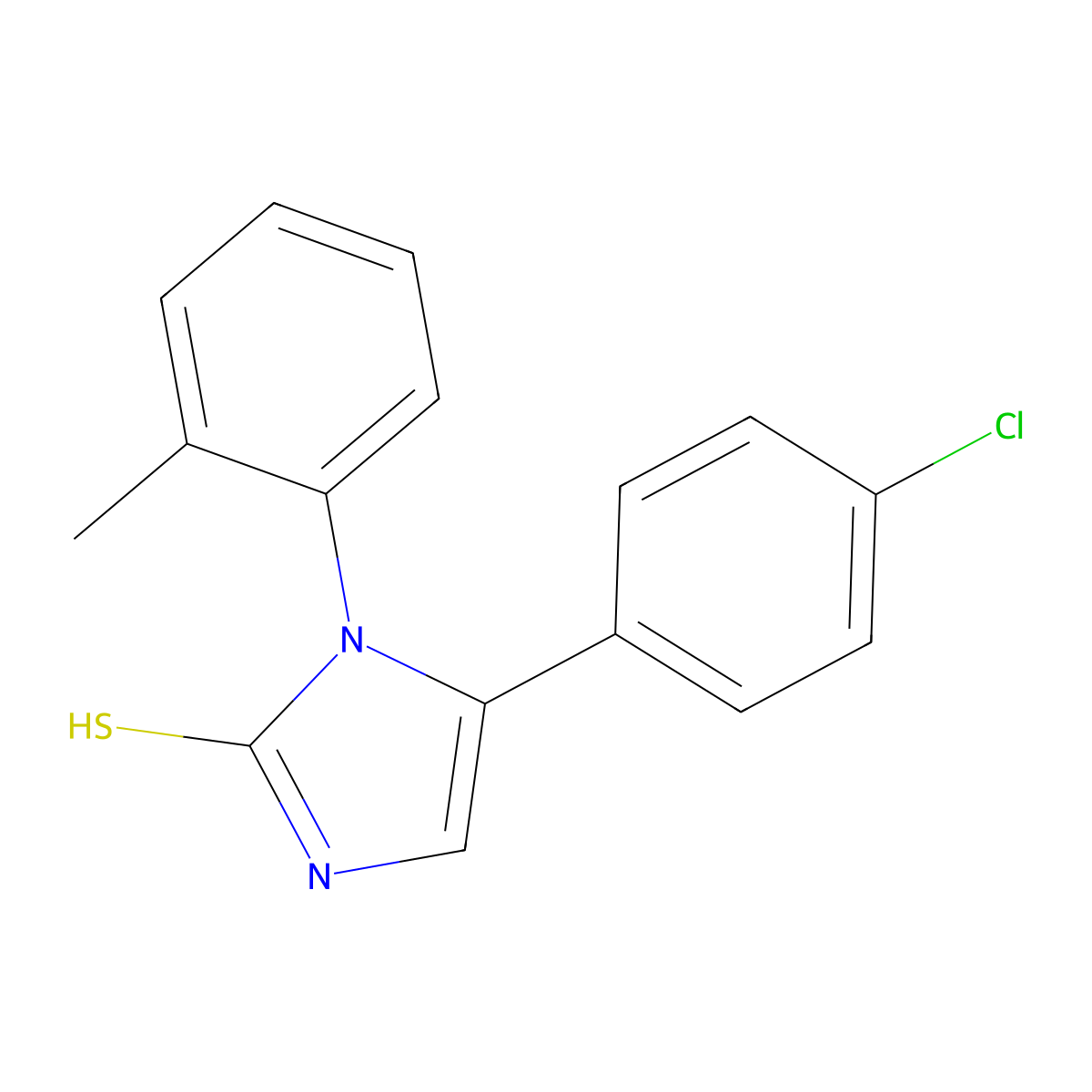 5-(4-chlorophenyl)-1-(2-methylphenyl)-1H-imidazole-2-thiol molecular structure, CAS 554436-96-3