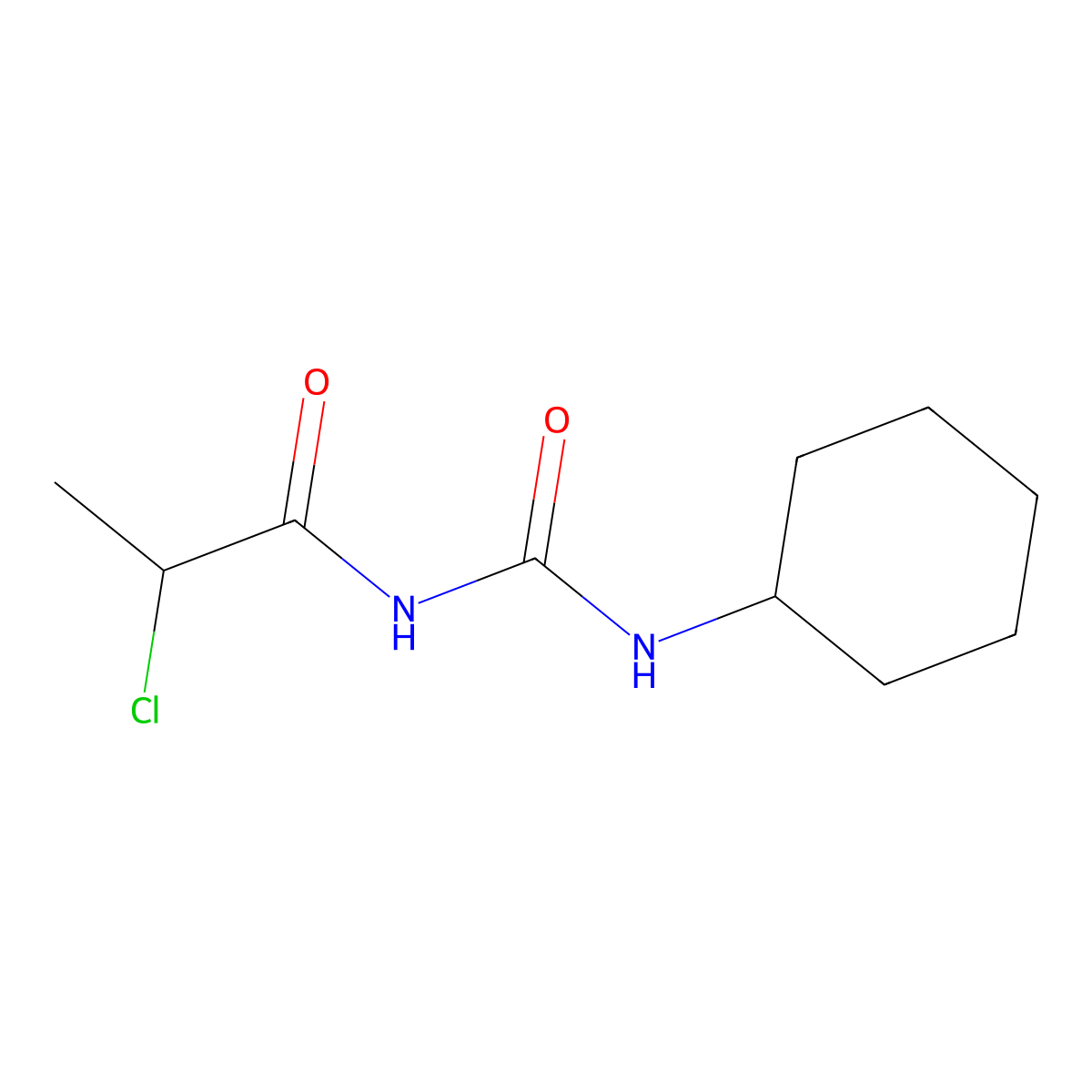 3-(2-Chloropropanoyl)-1-cyclohexylurea molecular structure, CAS 554436-98-5