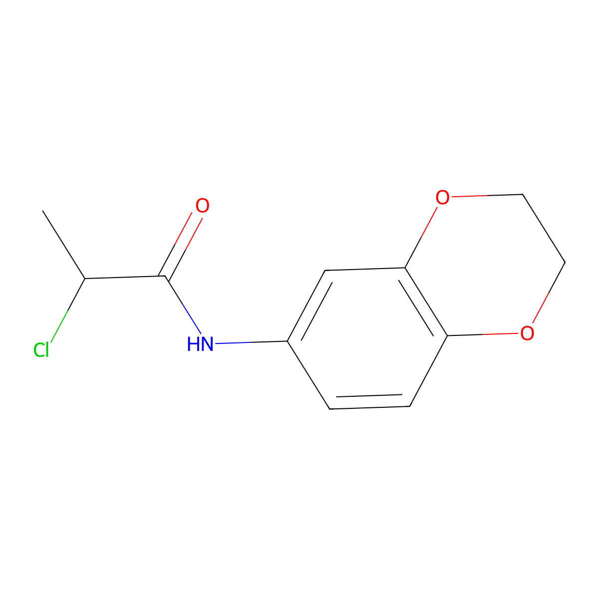2-chloro-N-(2,3-dihydro-1,4-benzodioxin-6-yl)propanamide molecular structure, CAS 554438-61-8