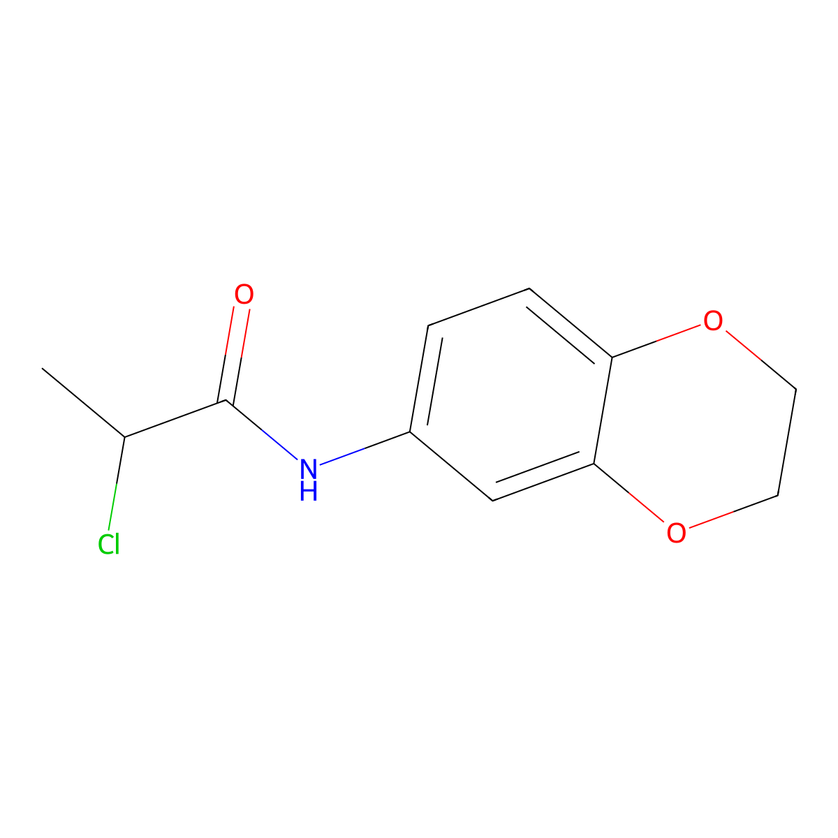 2-chloro-N-(2,3-dihydro-1,4-benzodioxin-6-yl)propanamide molecular structure, CAS 554438-61-8
