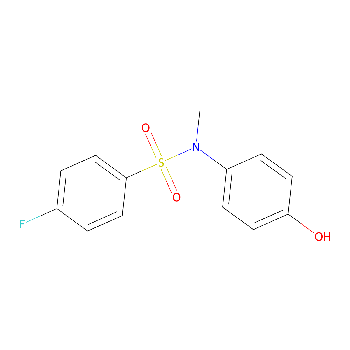 4-fluoro-N-(4-hydroxyphenyl)-N-methylbenzene-1-sulfonamide molecular structure, CAS 554438-62-9
