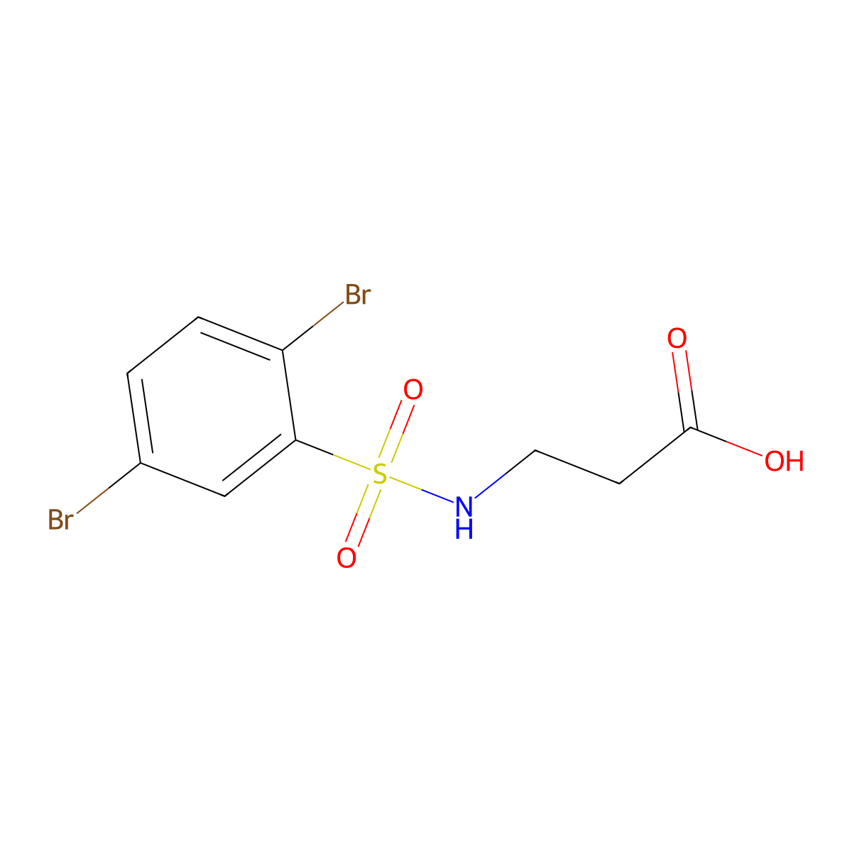 3-(2,5-Dibromobenzenesulfonamido)propanoic acid molecular structure, CAS 554438-88-9