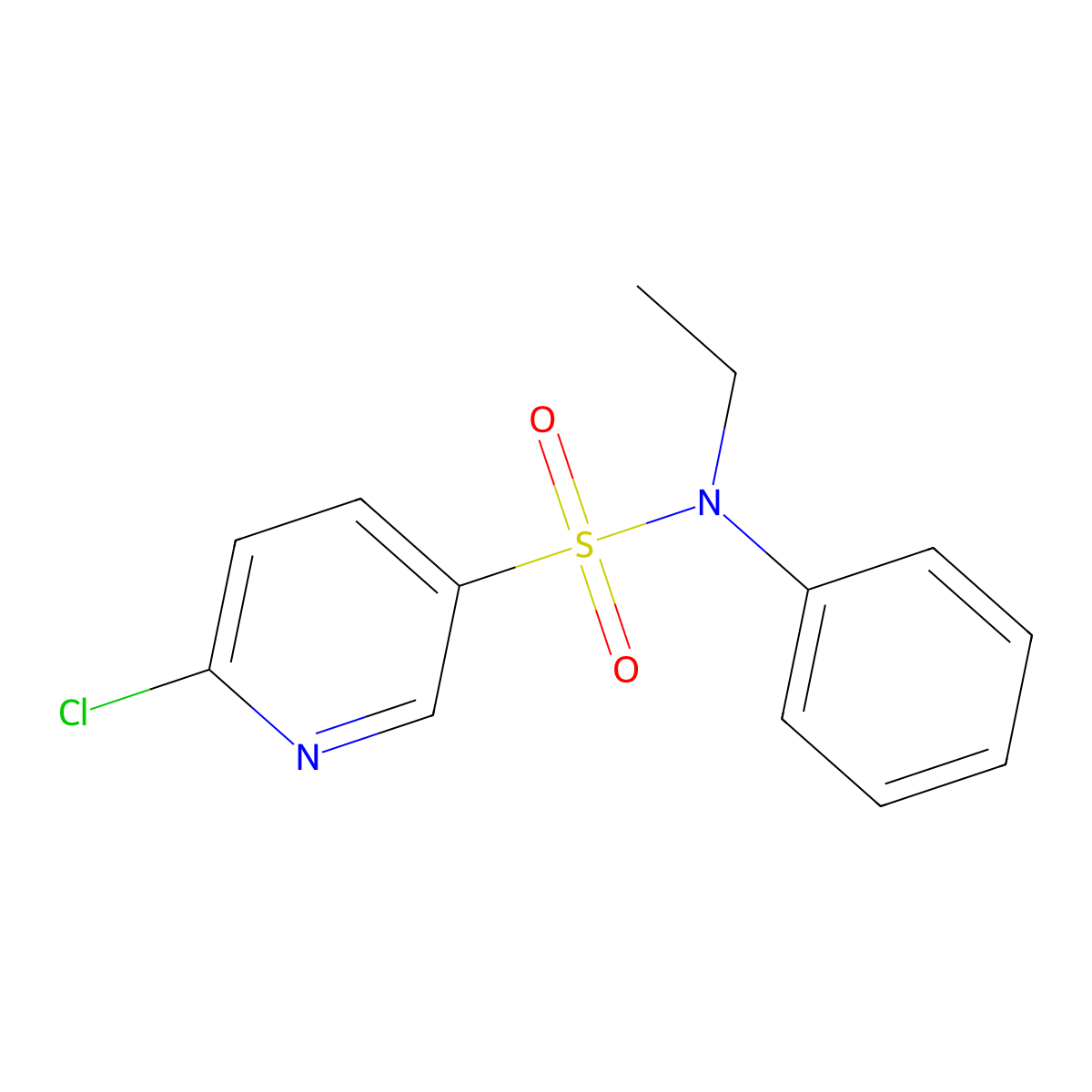 6-chloro-N-ethyl-N-phenylpyridine-3-sulfonamide molecular structure, CAS 554438-93-6