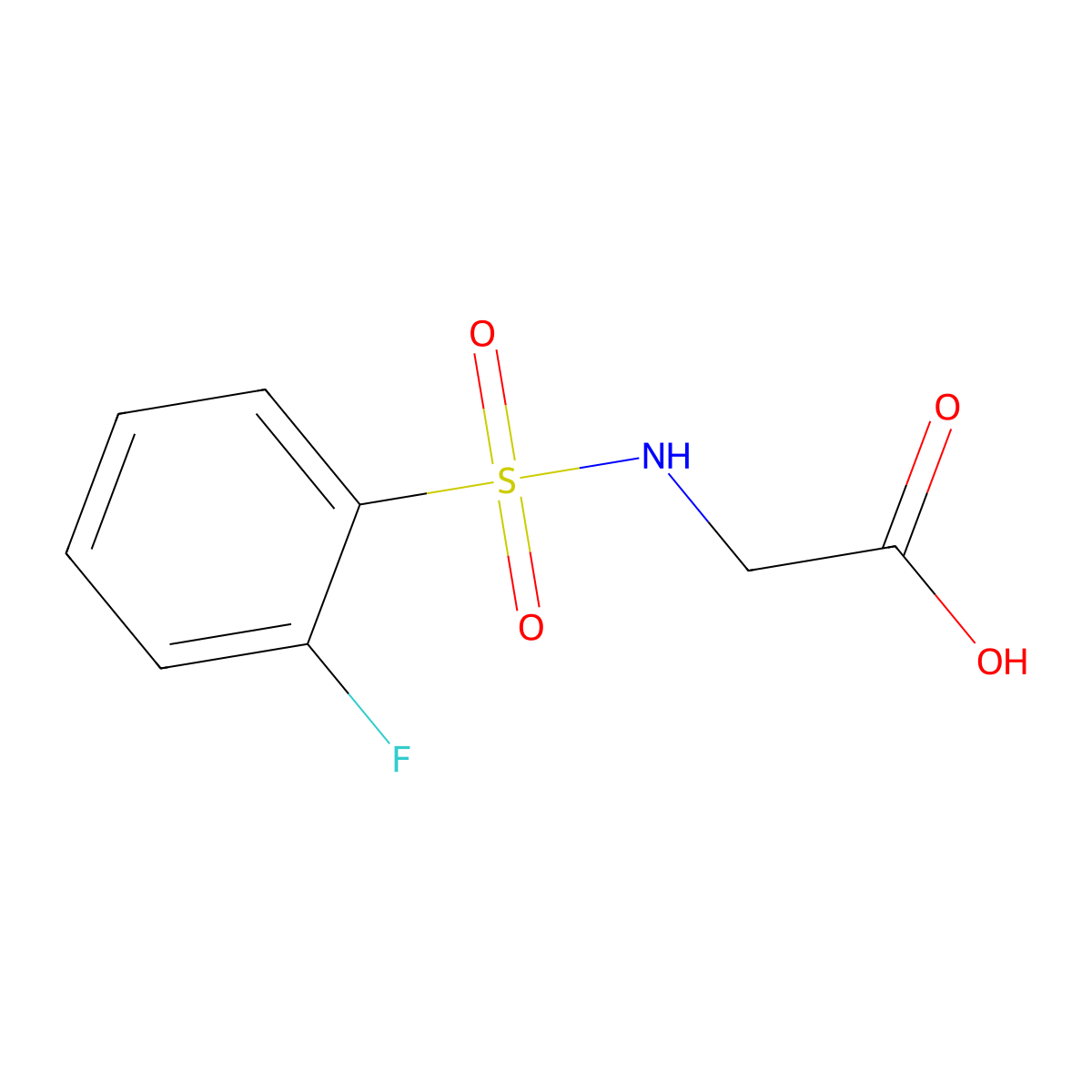 N-((2-Fluorophenyl)sulfonyl)glycine molecular structure, CAS 554438-95-8