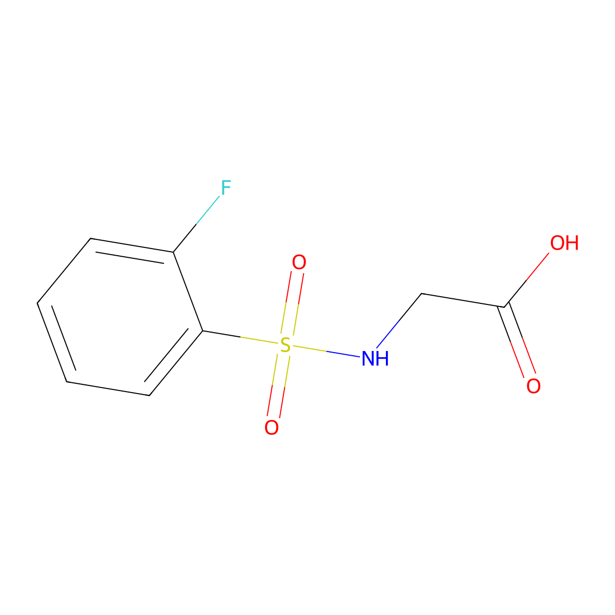 N-((2-Fluorophenyl)sulfonyl)glycine molecular structure, CAS 554438-95-8