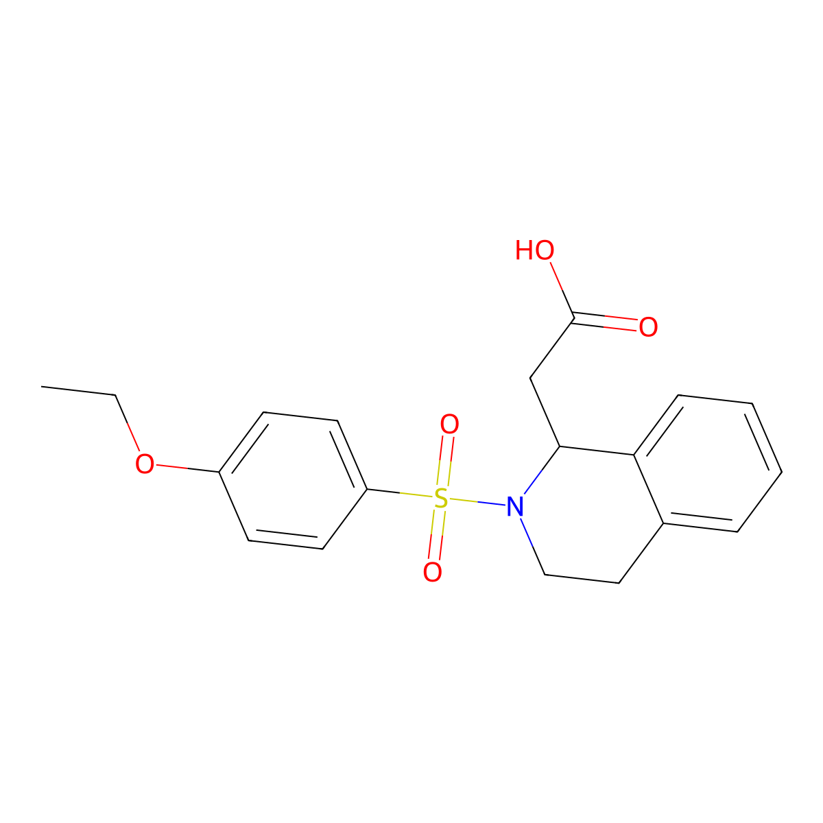 2-[2-(4-Ethoxybenzenesulfonyl)-1,2,3,4-tetrahydroisoquinolin-1-yl]acetic acid molecular structure, CAS 554439-43-9