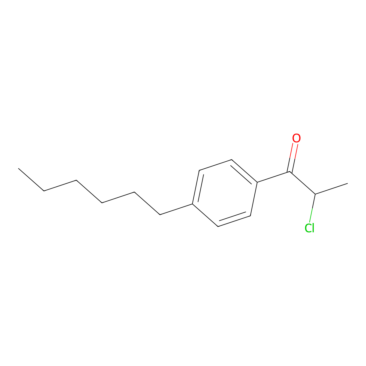 2-Chloro-1-(4-hexylphenyl)propan-1-one molecular structure, CAS 554439-49-5