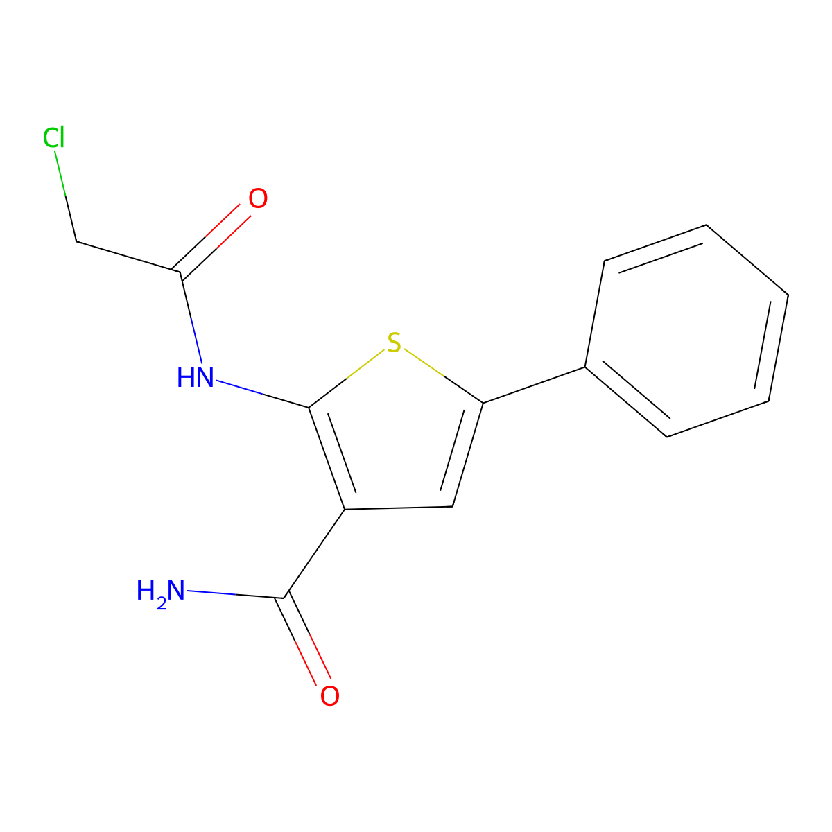 2-(2-Chloroacetamido)-5-phenylthiophene-3-carboxamide molecular structure, CAS 554440-03-8