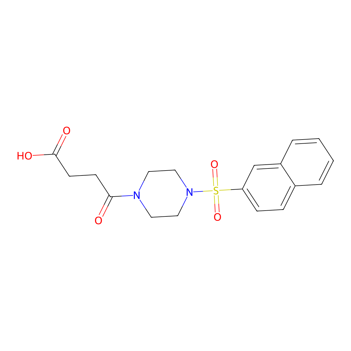 4-[4-(Naphthalene-2-sulfonyl)piperazin-1-yl]-4-oxobutanoic acid molecular structure, CAS 554442-47-6