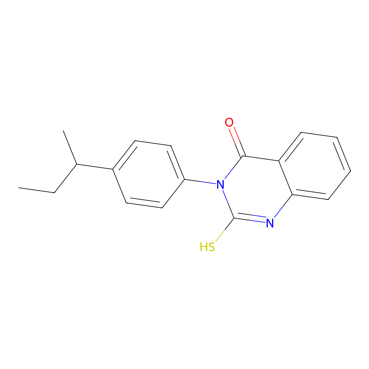 3-[4-(Butan-2-yl)phenyl]-2-sulfanyl-3,4-dihydroquinazolin-4-one molecular structure, CAS 554442-51-2