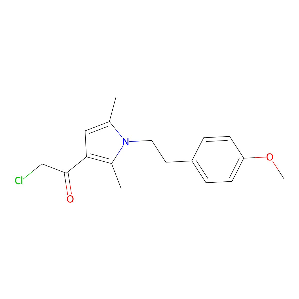 2-chloro-1-(1-(2-(4-methoxyphenyl)ethyl)-2,5-dimethyl-1H-pyrrol-3-yl)ethan-1-one molecular structure, CAS 554442-53-4
