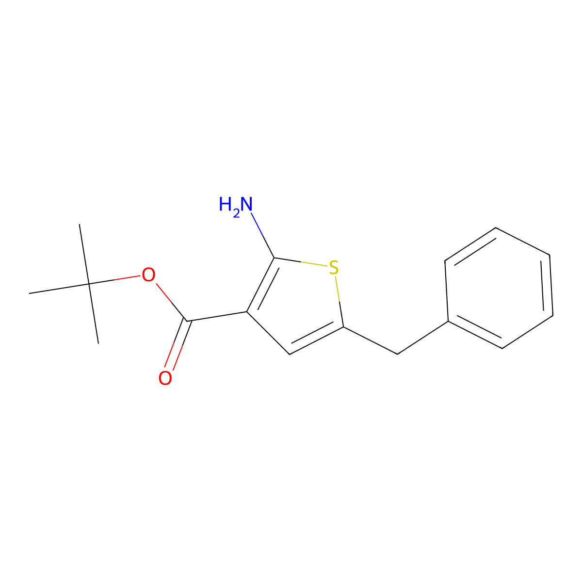 Tert-butyl 2-amino-5-benzylthiophene-3-carboxylate molecular structure, CAS 554443-92-4
