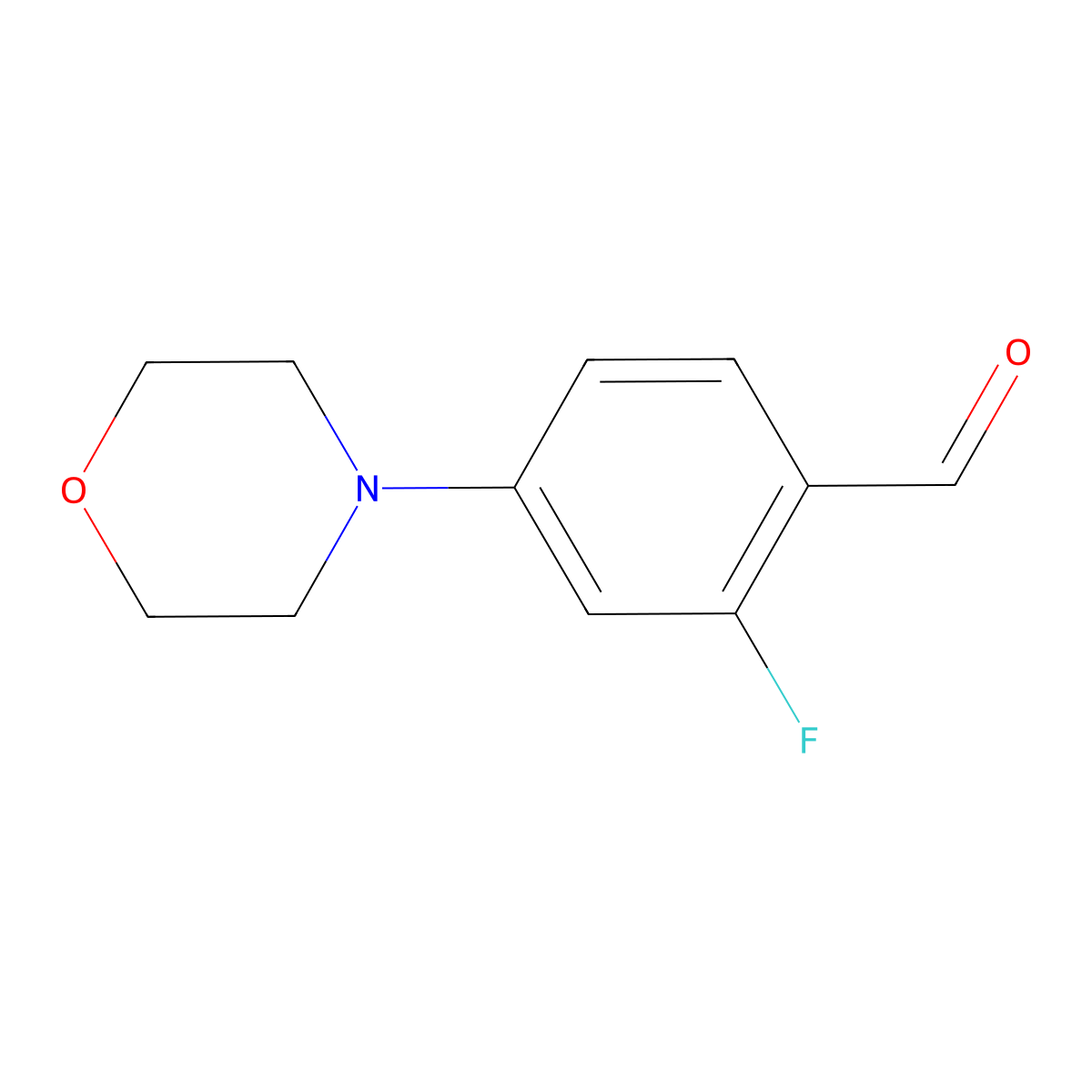 2-Fluoro-4-morpholin-4-ylbenzaldehyde molecular structure, CAS 554448-63-4