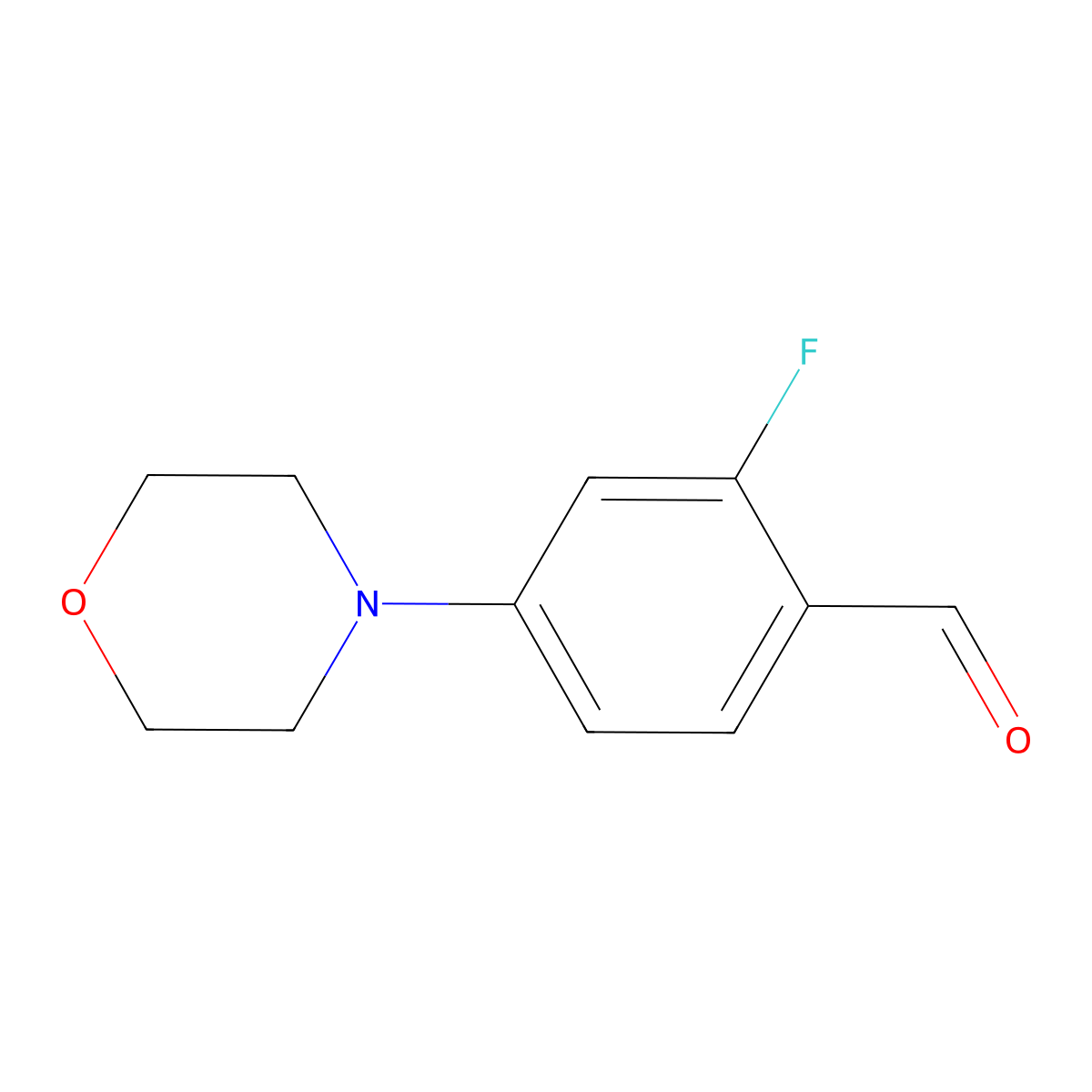 2-Fluoro-4-morpholin-4-ylbenzaldehyde molecular structure, CAS 554448-63-4