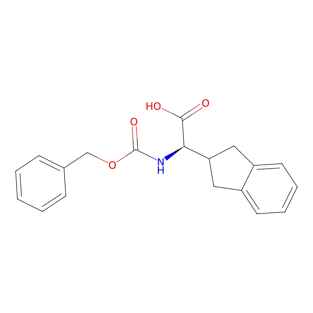 (R)-Benzyloxycarbonylamino-indan-2-yl-acetic acid molecular structure, CAS 554448-74-7
