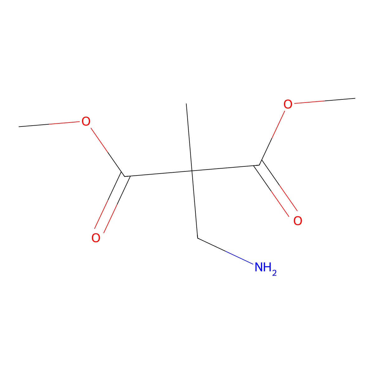 1,3-Dimethyl 2-(aminomethyl)-2-methylpropanedioate molecular structure, CAS 554450-61-2