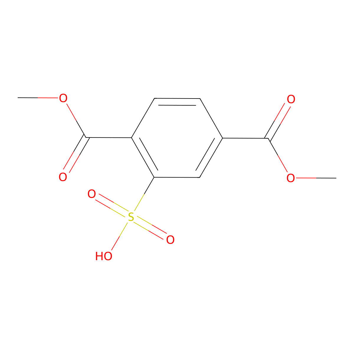 Dimethyl 2-sulphoterephthalate molecular structure, CAS 55447-98-8