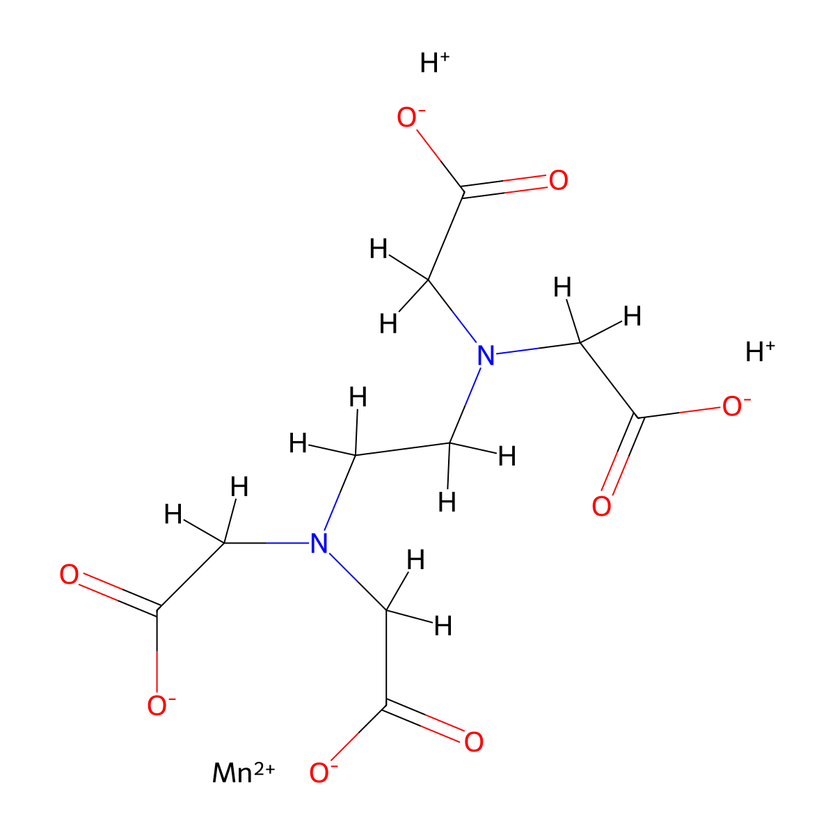 Manganese EDTA complex molecular structure, CAS 55448-20-9
