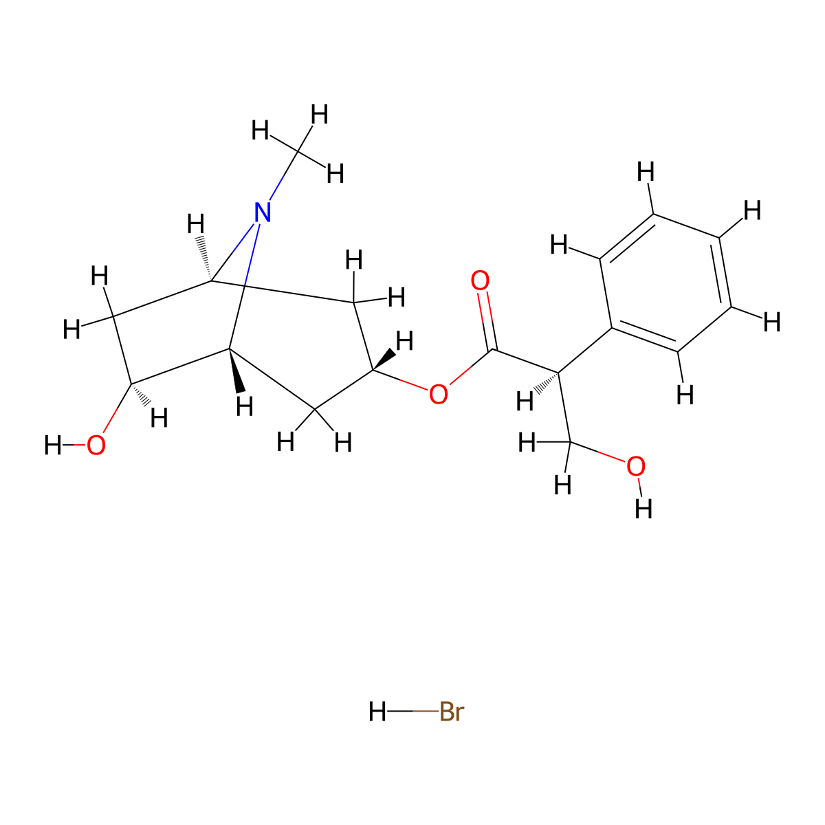 Anisodamine hydrobromide molecular structure, CAS 55449-49-5
