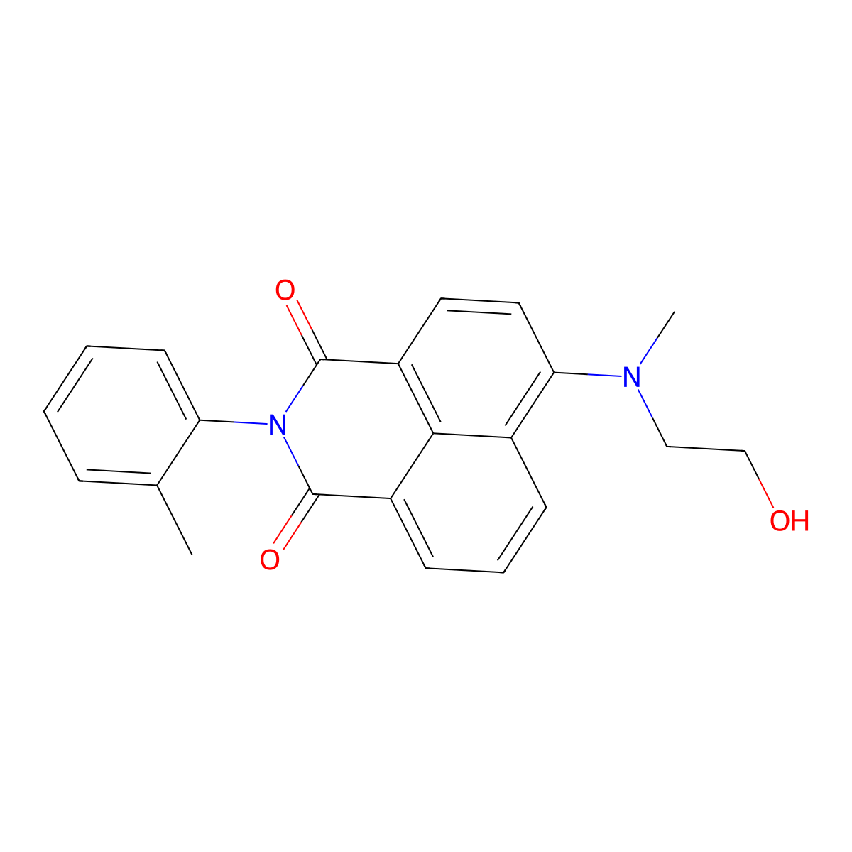 6-[2-Hydroxyethyl(methyl)amino]-2-(2-methylphenyl)benzo[de]isoquinoline-1,3-dione molecular structure, CAS 5545-38-0