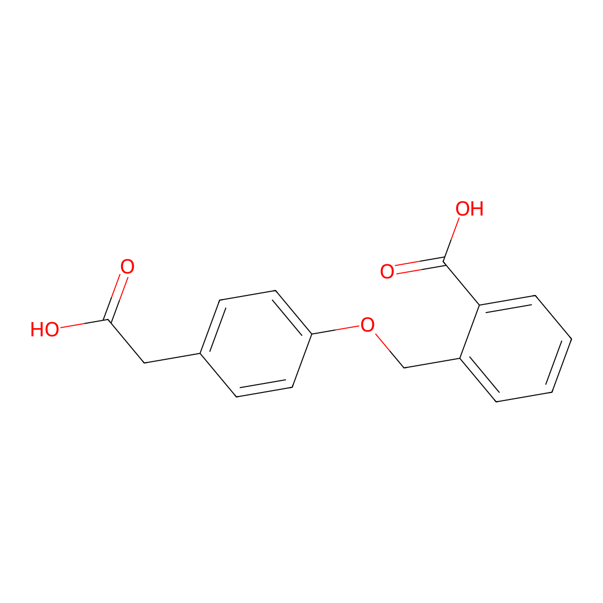 2-((4-Carboxymethylphenoxy)methyl)benzoic acid molecular structure, CAS 55453-89-9
