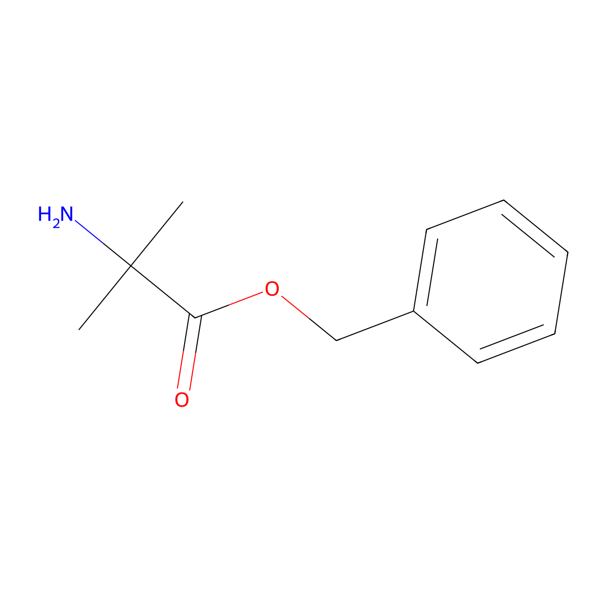 Benzyl 2-amino-2-methylpropanoate molecular structure, CAS 55456-40-1