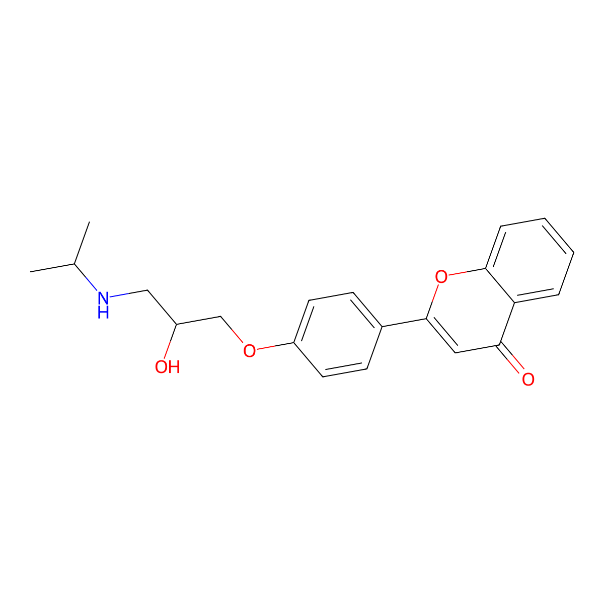 Flavone, 4'-(2-hydroxy-3-(isopropylamino)propoxy)- molecular structure, CAS 55456-70-7