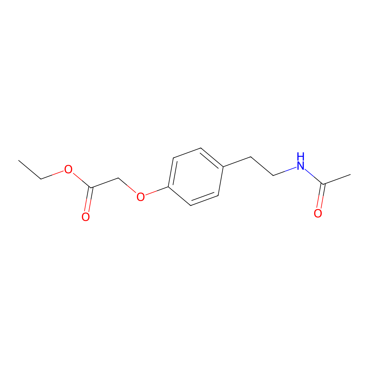 Ethyl {4-[2-(acetylamino)ethyl]phenoxy}acetate molecular structure, CAS 55458-52-1