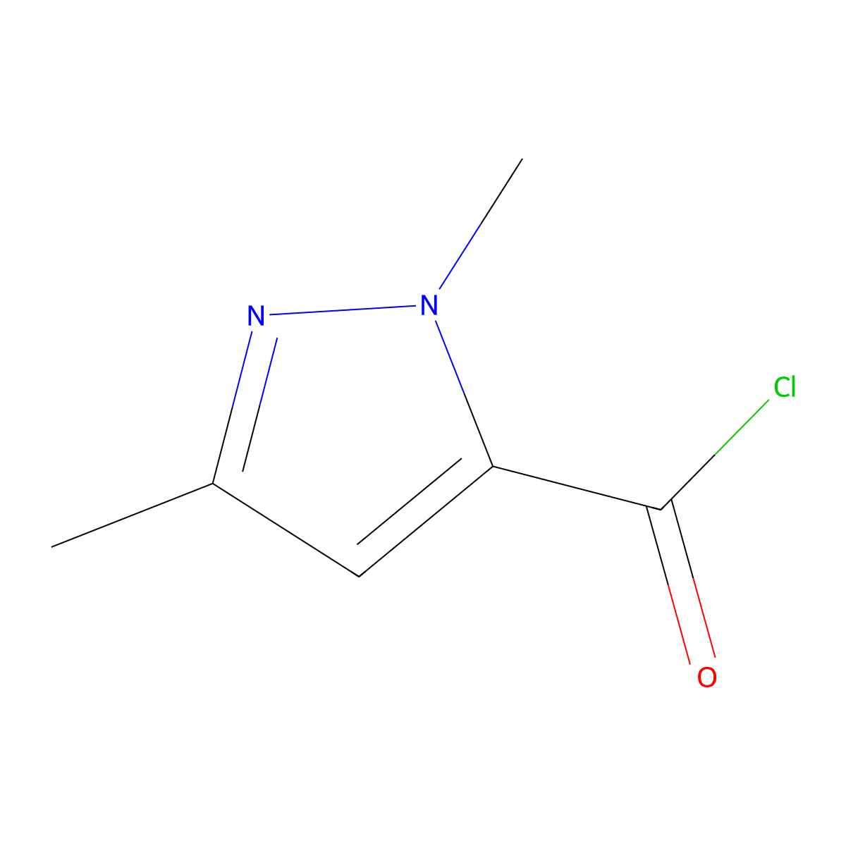 2,5-Dimethyl-2H-pyrazole-3-carbonyl chloride molecular structure, CAS 55458-67-8