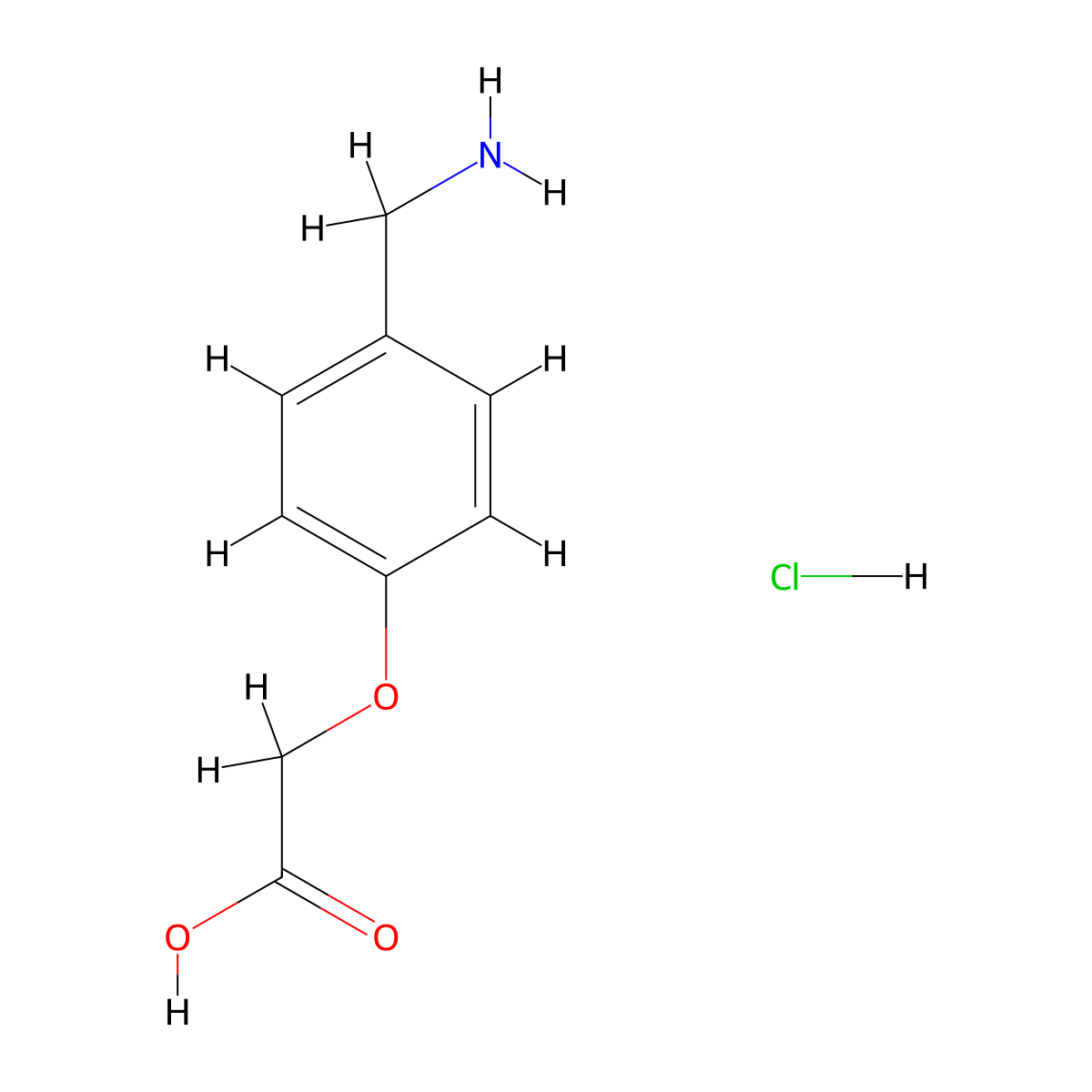 2-(4-(Aminomethyl)phenoxy)acetic acid hydrochloride molecular structure, CAS 55458-84-9
