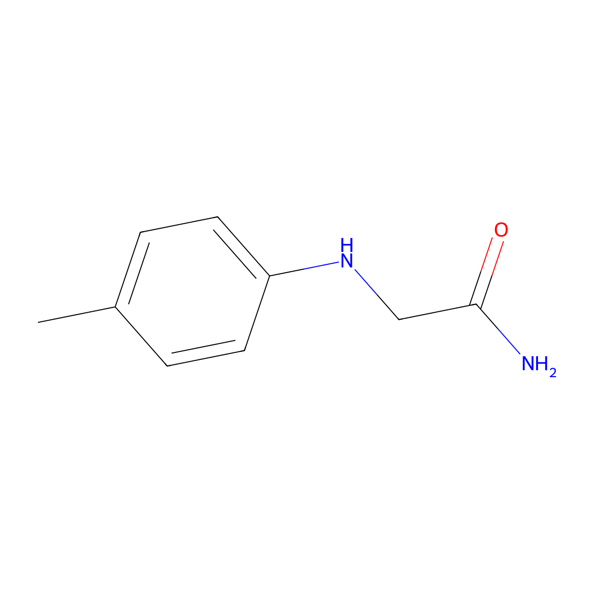 Acetamide, 2-[(4-methylphenyl)amino]- molecular structure, CAS 5546-18-9