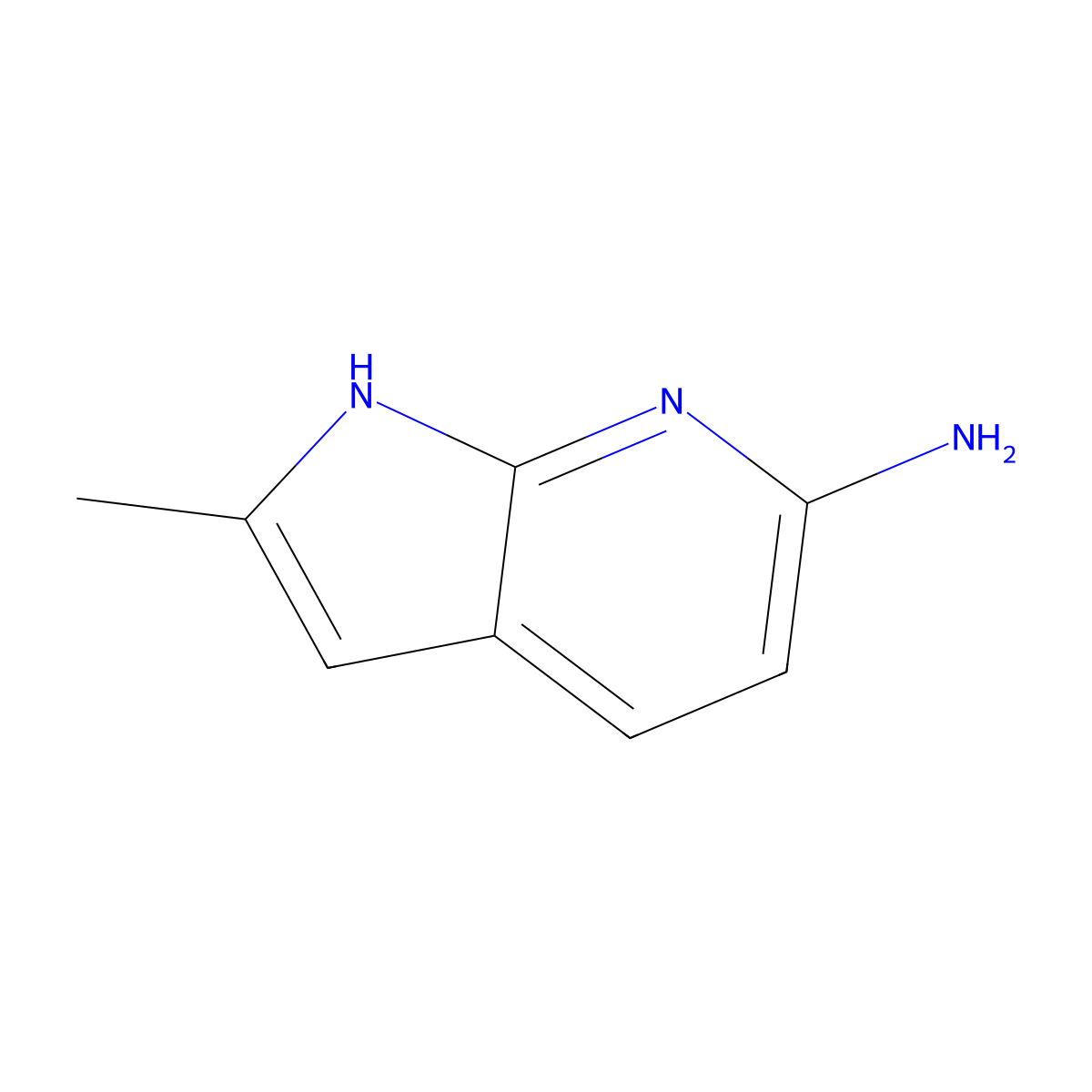 2-Methyl-1H-pyrrolo[2,3-b]pyridin-6-amine molecular structure, CAS 55463-64-4