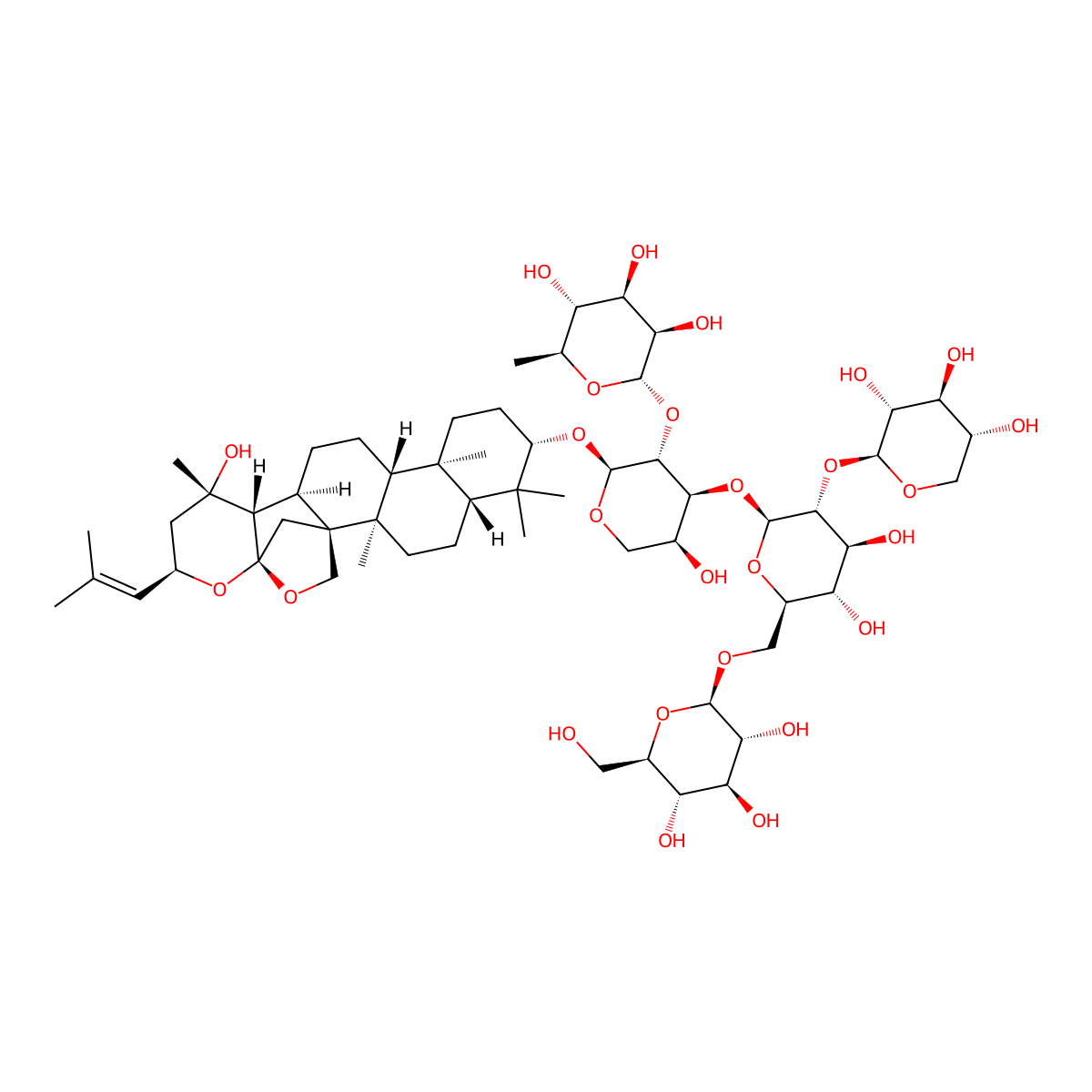 Jujuboside A molecular structure, CAS 55466-04-1