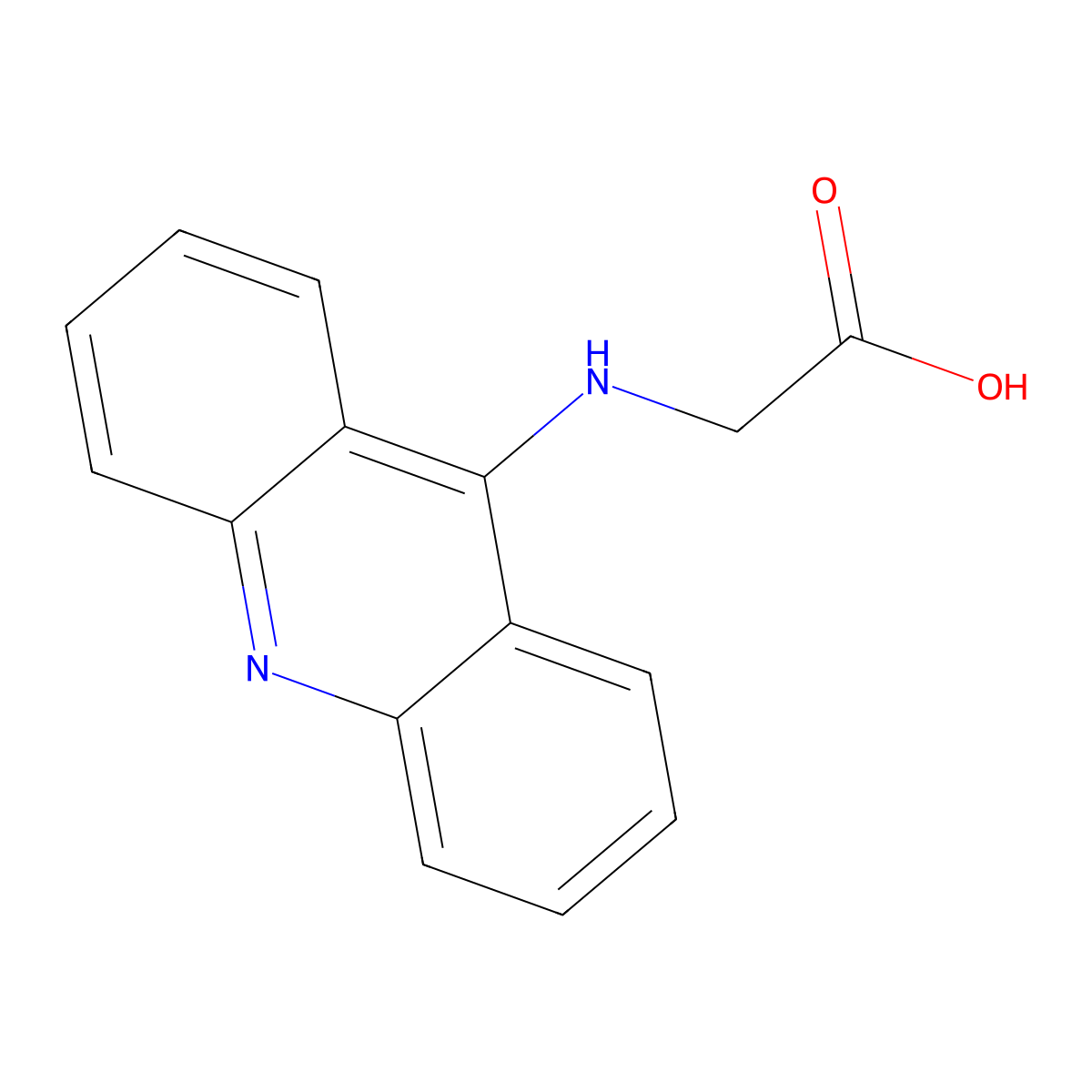 Glycine, N-9-acridinyl- molecular structure, CAS 55468-69-4