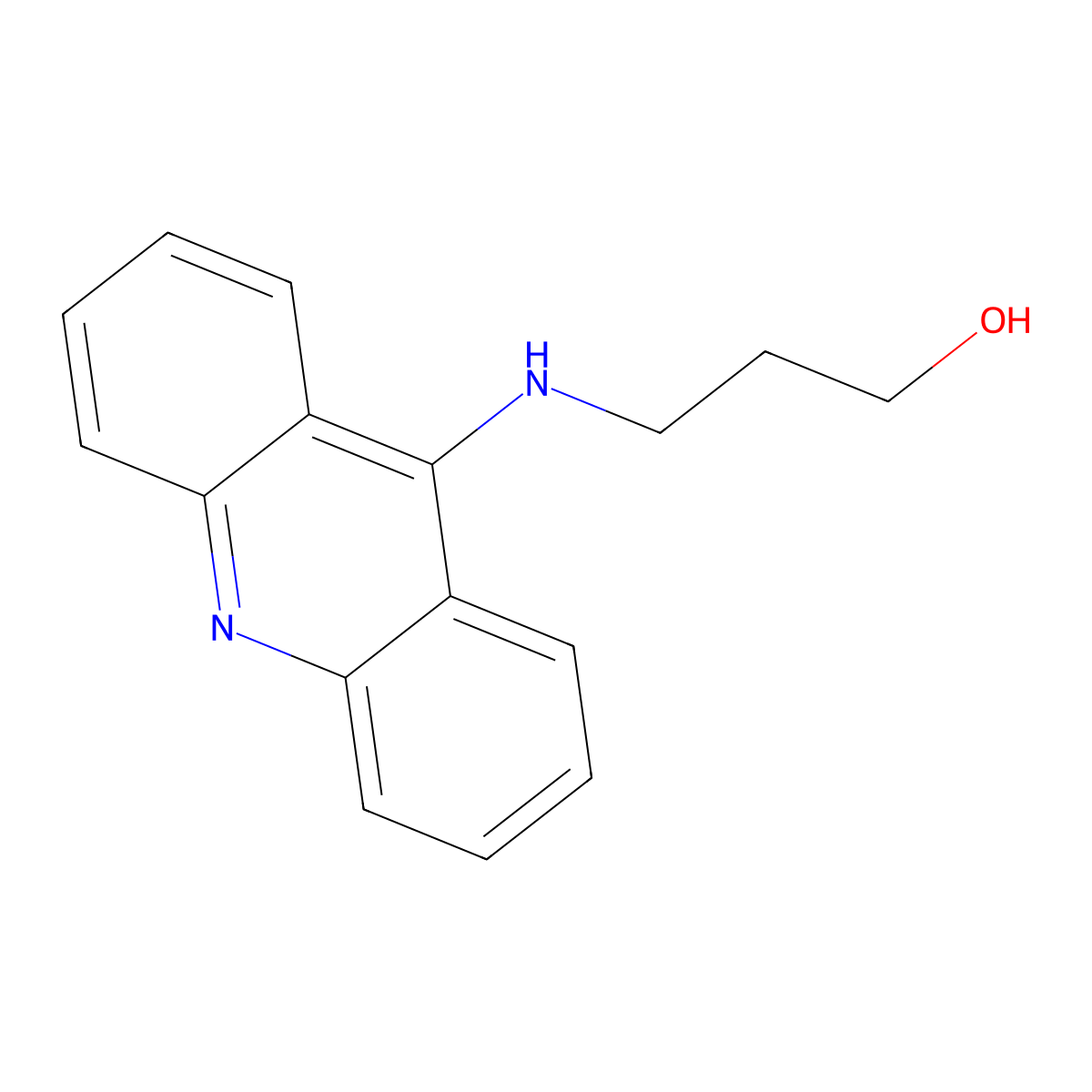 1-Propanol, 3-(9-acridinylamino)- molecular structure, CAS 55468-74-1