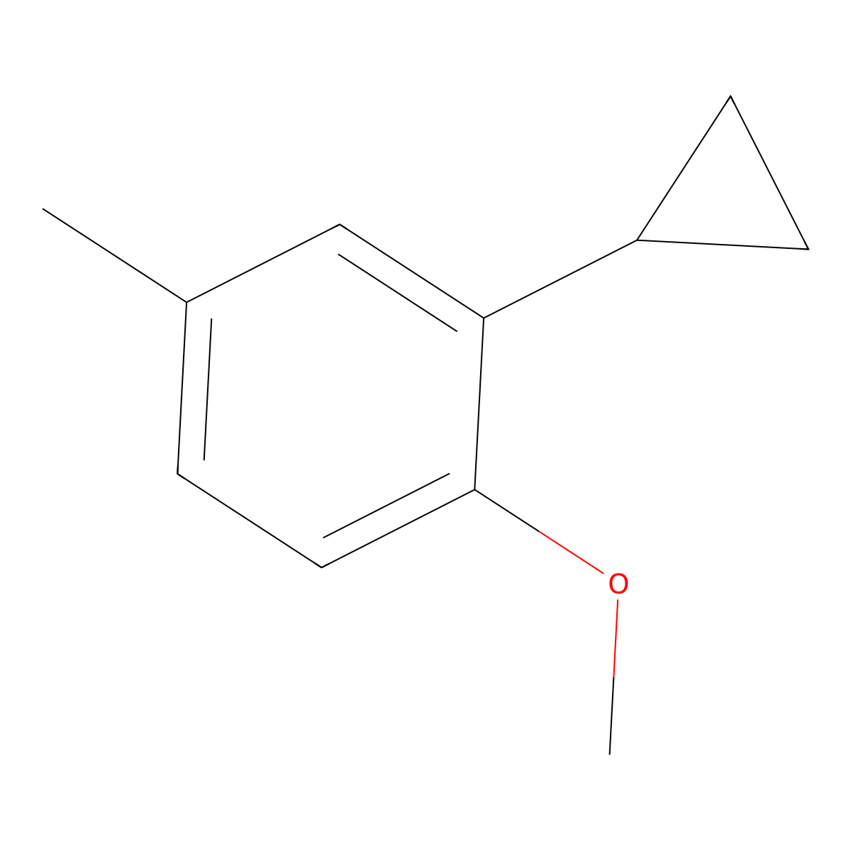 2-Cyclopropyl-4-methylanisole molecular structure, CAS 55469-31-3